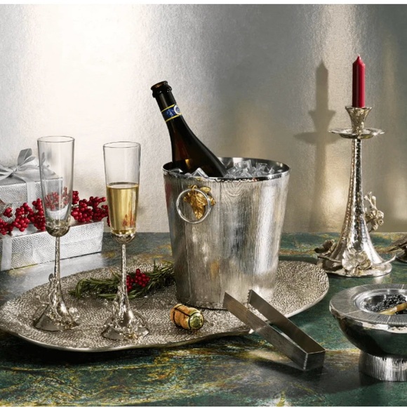 Michael Aram white orchid Silver Candle Holders - Picture 7 of 8